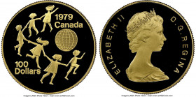 Elizabeth II gold Proof "Year of the Child" 100 Dollars 1979 PR69 Ultra Cameo NGC, Royal Canadian mint, KM126, Fr-10. AGW 0.5002. 

HID09801242017

© ...