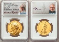 Elizabeth II gold Reverse Proof Ultra High Relief "Peace & Liberty" Medal (1 oz) 2019 PR70 NGC, 30mm. First Day issue. Hand-signed by designer, Susan ...