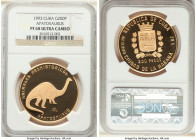 Republic gold Proof "Apatosaurus" 200 Pesos 1993 PR68 Ultra Cameo NGC, KM543. Mintage: 100. 

HID09801242017

© 2022 Heritage Auctions | All Rights Re...