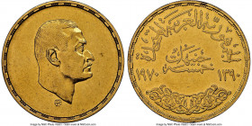 Arab Republic gold "Gamal Abdel Nasser" 5 Pounds AH 1390 (1970) MS61 NGC, KM428, Fr-125. Mintage: 3,000. AGW 0.7314 oz. 

HID09801242017

© 2022 Herit...