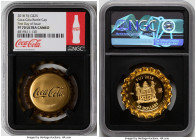 British Colony. Elizabeth II gold Proof "Coca-Cola Bottle Cap" 25 Dollars 2018 PR70 Ultra Cameo NGC, KM-Unl. Mintage: 1,000. First Day of Issue. Sold ...