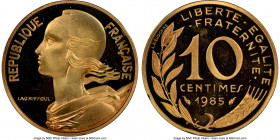 Republic gold Proof Piefort 10 Centimes 1985 PR66 Ultra Cameo NGC, Paris mint, KM-P934. Mintage: 4. AGW 0.4585 oz. 

HID09801242017

© 2022 Heritage A...