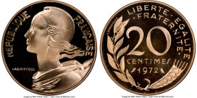 Republic gold Proof Piefort 20 Centimes 1972 PR69 Cameo NGC, Paris mint, KM-P448. Mintage: 75. AGW 0.5176oz. 

HID09801242017

© 2022 Heritage Auction...