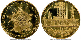 Republic gold Piefort 10 Francs 1974 PR67 Ultra Cameo NGC, Paris mint, KM-P508. Mintage: 172. AGW 1.1478 oz. 

HID09801242017

© 2022 Heritage Auction...