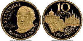 Republic gold Proof Piefort "Stendhal" 10 Francs 1983 PR66 Ultra Cameo NGC, Paris mint, KM-P792. Mintage: 29. AGW 1.1478 oz. 

HID09801242017

© 2022 ...