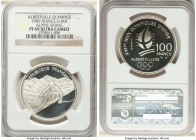 Republic 9-Piece Certified silver "Winter Olympics - Albertville" 100 Francs Proof Set Ultra Cameo NGC, 1) "Alpine Skiing" 100 Francs 1989 - PR69 2) "...