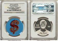 Republic Proof Colorized "Andy Warhol - Dollar Sign" 10 Euros 2011 PR69 Ultra Cameo NGC, KM1823. Great Painters series. Mintage: 10,000. ASW 0.434 oz....