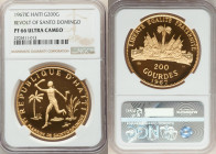 Republic gold Proof "Revolt of Santo Domingo" 200 Gourdes 1967-IC PR66 Ultra Cameo NGC, Italcambio mint, KM70. Estimated Mintage: 4,199. AGW 1.1427 oz...