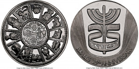 Republic platinum Medal ND (1973) MS65 NGC, Struck upon the 25th anniversary of Israeli independence. Mintage of 10,000 pieces. Featuring the 12 signs...