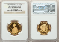 Elizabeth II gold Proof "Investiture of Prince" 100 Dollars 1979-FM PR68 Ultra Cameo NGC, Franklin mint, KM82. Mintage: 2,891. AGW 0.3281 oz. 

HID098...