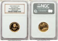 Republic Proof gold "Millennium" 50 Dollars 2000 PR69 Ultra Cameo NGC, KM51. AGW 0.1991 oz. 

HID09801242017

© 2022 Heritage Auctions | All Rights Re...
