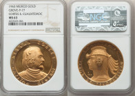 Estados Unidos gold Medallic "Cortes & Cuauhtemoc" 50 Pesos 1963 MS63 NGC, Grove-P-77. 40mm. 

HID09801242017

© 2022 Heritage Auctions | All Rights R...
