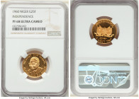 Republic gold Proof "Independence" 25 Francs 1960 PR68 Ultra Cameo NGC, KM2. Mintage: 1,000. AGW 0.2315 oz. 

HID09801242017

© 2022 Heritage Auctions...