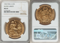 Republic gold 100 Soles 1965 MS64 NGC, Lima mint, KM231. Seated Liberty. AGW 1.3543 oz. 

HID09801242017

© 2022 Heritage Auctions | All Rights Reserv...