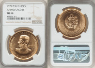 Republic gold "Andres Caceres" 100000 Soles 1979-LM MS69 NGC, Lima mint, KM281. Mintage: 10,000. AGW 0.9994 oz. 

HID09801242017

© 2022 Heritage Auct...