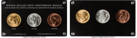 Republic 3-Piece Uncertified gold, silver, & copper"Wilson Dollar - 100th Anniversary" Medal Set 2020 UNC, 1) gold Dollar - KM-Unl. 2) silver Dollar -...