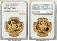 Confederation gold Proof "Lucerne - Sempach Shooting Festival" 50 Francs 1996 PR68 Ultra Cameo NGC, cf. KM-XS48 (silver issue), MH-51a. A very scarce ...