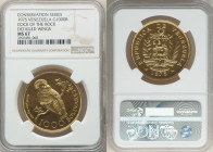 Republic gold "Cock of the Rock" 1000 Bolivares 1975-(l) MS67 NGC, Royal mint, KM-Y48.1. Mintage: 5,047. Detailed wings variety. AGW 0.9675 oz. 

HID0...