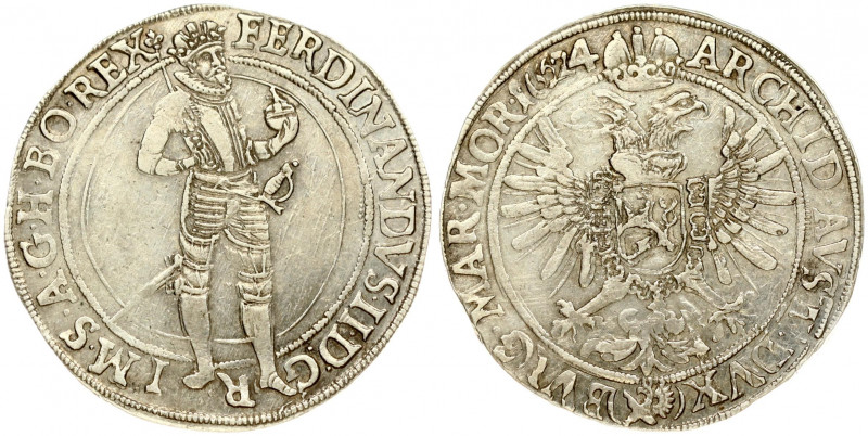 Austria Bohemia 1 Thaler 1624 Joachimsthal. Ferdinand II(1590-1637). Obverse: St...