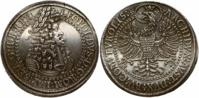 Austria 2 Thaler (1686-1696) Hall. Leopold I (1657-1705). Obverse: Laureate portrait with curled wig nd narrower head; armour on shoulder. Lettering: ...
