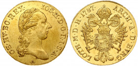 Austria 1 Ducat 1787A Joseph II (1780-1790). Obverse: Laureate head right. Obverse Legend: IOS • II • D • G • R • I • S • A • GE • HV • BO • REX •. Re...