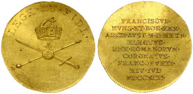 Austria Medal (1792) Coronation. Franz II(1792-1835). Dated 14 July 1792 (in Roman numerals). LEGE ET FIDE; crowned globus cruciger; crossed sword and...