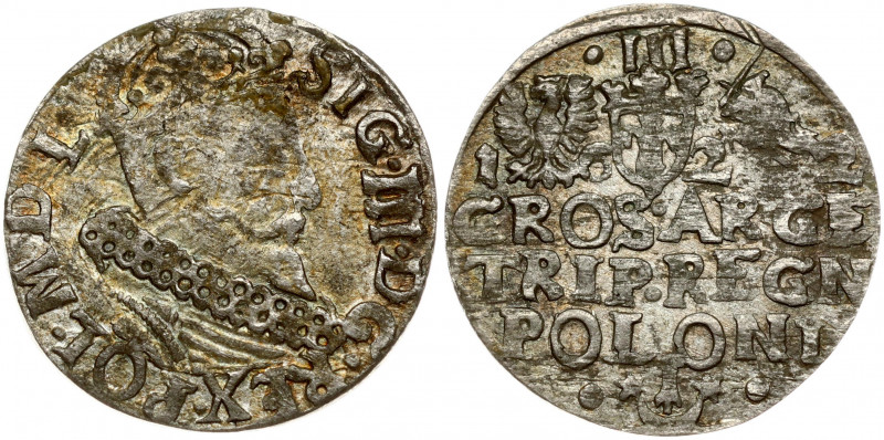 Poland 3 Groszy 1622 Krakow. Sigismund III Vasa (1587-1632). Obverse: Crowned bu...