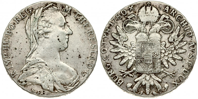 Austria 1 Thaler 1780 SF Restrike. Maria Theresia(1740-1780). Obverse: Bust righ...