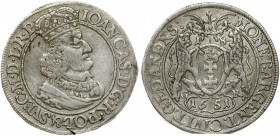 Poland Gdansk 18 Groszy 1651 GR John II Casimir Vasa (1649-1668). Obverse: King's head to the right and an inscription around it. Lettering: IOAN CAS ...