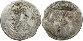 Poland 18 Groszy 1656 Lviv. John II Casimir Vasa (1649–1668). Obverse: Crowned portrait bust right. Reverse: Crowned shield. Silver. Small surface dam...