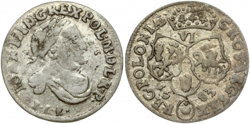 Poland 6 Groszy 1683 TLB Bydgoszcz. John III Sobieski(1674-1696). Obverse: Laure...