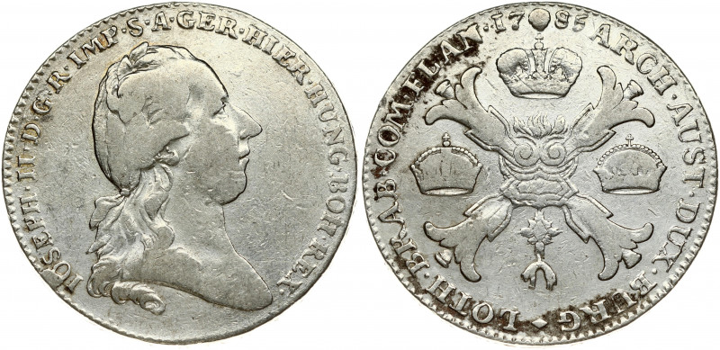 Austrian Netherlands 1 Kronenthaler 1785 Joseph II (1780-1790). Obverse: Bust ri...