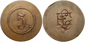 Poland Token 5 Zloty (20th Century) EL monogram; One of the explanatory versions of the EL monogram is Eugeniusz Lubomirski; information from another ...