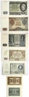 Poland 1 - 500 Zlotych (1940-1941) Banknotes. Obverse: Woman's statue at left center; Emilia Plater at righ. Reverse: Krakow Cloth Hall. Lot of 7 Bank...