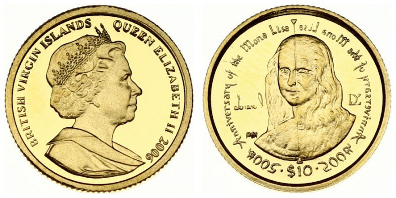 British Virgin Islands 10 Dollars 2006 Elizabeth II(1952-). Obverse: Crowned bus...