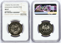 Poland 20000 Zlotych 1994 200th Anniversary - Kosciuszko Insurrection. Obverse: Crowned eagle with wings open divides date. Reverse: Head left in circ...