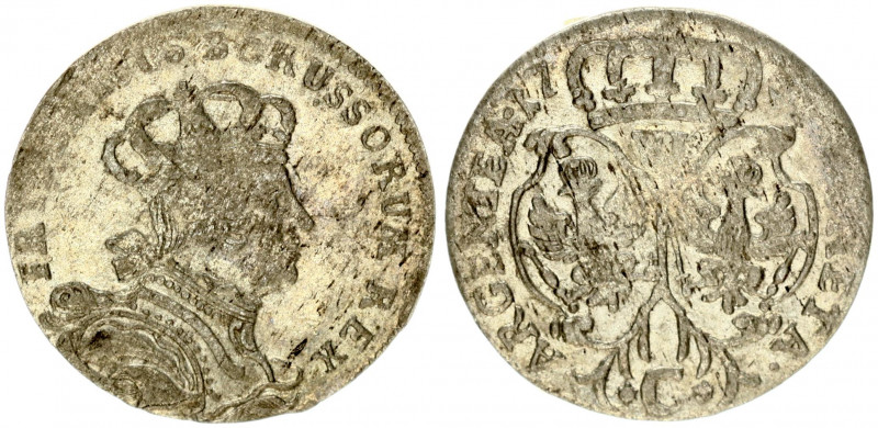 Germany PRUSSIA 6 Groscher 175?C Friedrich II(1740-1786). Obverse: Crowned bust ...