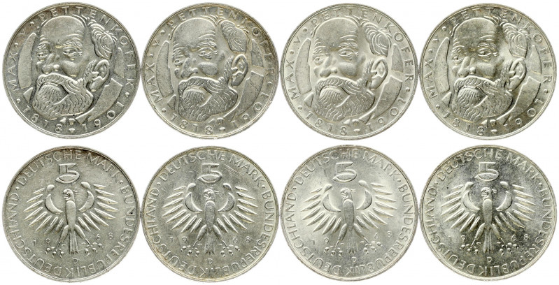 Germany Federal Republic 5 Mark 1968D 150th Anniversary - Birth of Max von Pette...