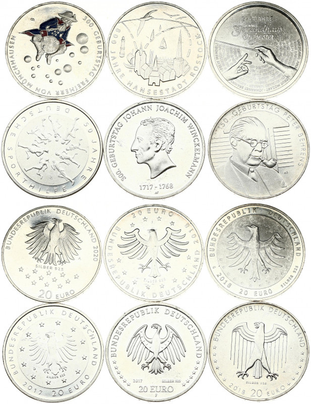 Germany 20 Euro (2017-2020) Commemorative issue. Obverse: Eagle; the emblem of G...