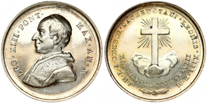 Italy Papal State / Vatican City Medal (1888). Leo XIII (1878-1903) Extraordinar...