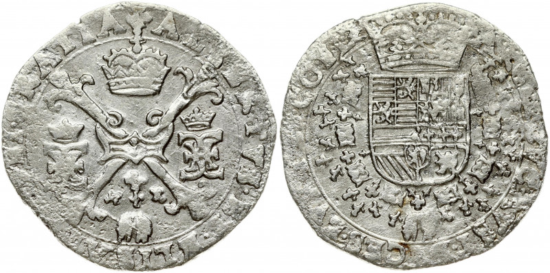 Spanish Netherlands FLANDERS 1/4 Patagon (1612-1621). Albert & Isabella (1612-16...