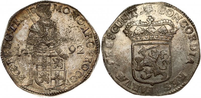 Netherlands UTRECHT 1 Silver Ducat 1692 Obverse: Amored knight standing holding ...