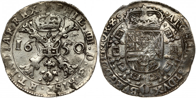 Spanish Netherlands TOURNAI 1 Patagon 1650 Philip IV(1621-1665). Obverse: Date d...