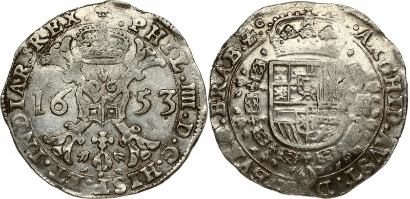 Spanish Netherlands BRABANT 1 Patagon 1653 Brussels. Philip IV(1621-1665). Obver...