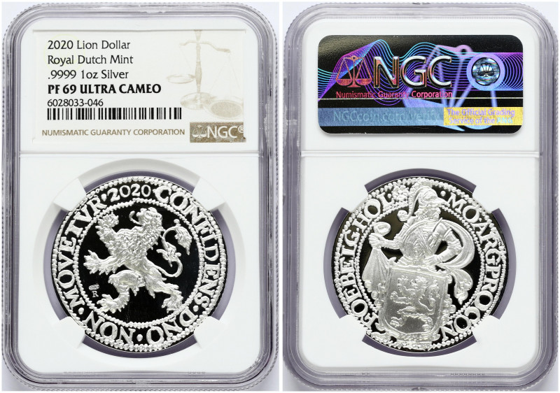 Netherlands HOLLAND 1 Lion Daalder 2020 Obverse: Armored knight left looking bac...