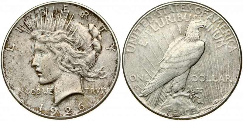 USA 1 Dollar 1926 S 'Peace Dollar' San Francisco. Obverse: Capped head of Libert...