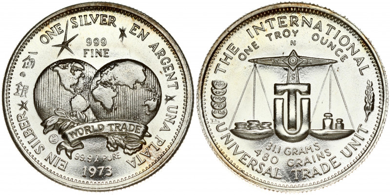 USA World Trade Universal Trade Unit 1 Oz Troy 1973. This is a 1973 The Internat...