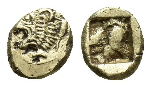 IONIA. Phokaia. EL 1/24 Stater (Circa 625/0-522 BC). (7.3mm, 0.7g) Obv: Head of ...