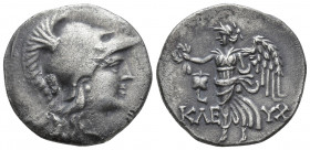 Pamphylia. SIDE. Ca. 155-36 B.C. AR Tetradrachm. (29mm. 15.8g) Kleuch..., magistrate. Head of Athena right, wearing crested Corinthian helmet. Rv. Nik...