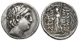 Seleucid kings of Syria, Antiochos VII (138-129), Tetradrachm, Antioch, c. 138-129 BC AR (30.1mm, 18.0g) Diademed head of Antiochos r. around wreath, ...